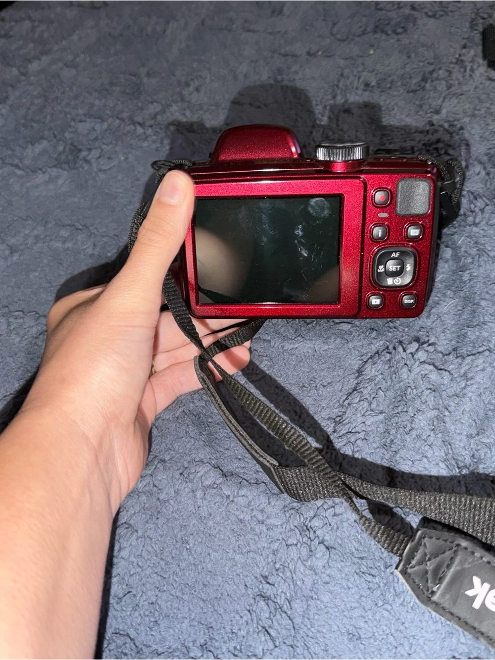 Kodak Red Digital Camera and black cannon digital camera